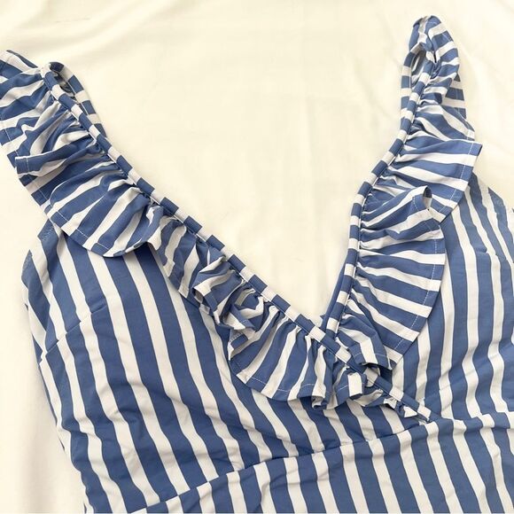 Vineyard Vines Blue and White Striped One Piece Swimsuit - Picture 2 of 6
